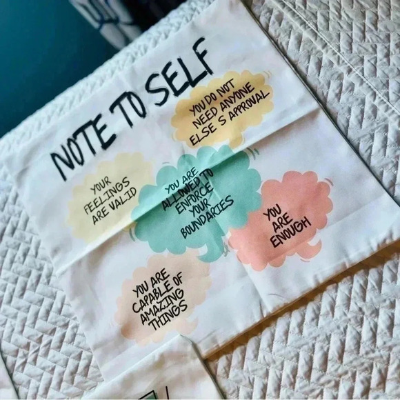 Throw Pillow Cover Set Positive Affirmations NWOT: Set of 3 Covers 18”x 18” - Picture 2 of 5